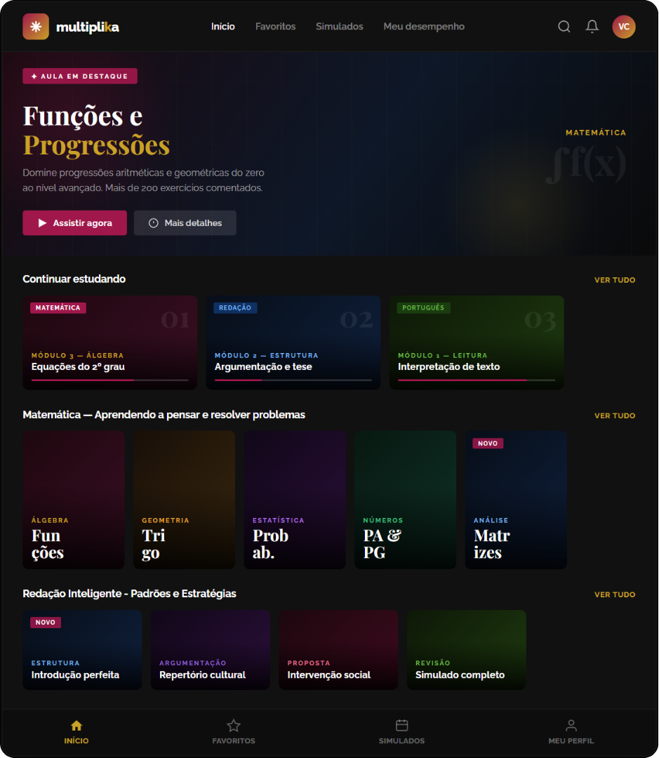 Preview da plataforma Multiplika